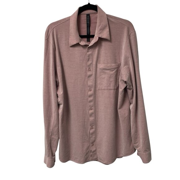 Lululemon Commission Long Sleeve Button Up Shirt Mens XL Performance Brier Rose - Picture 1 of 10